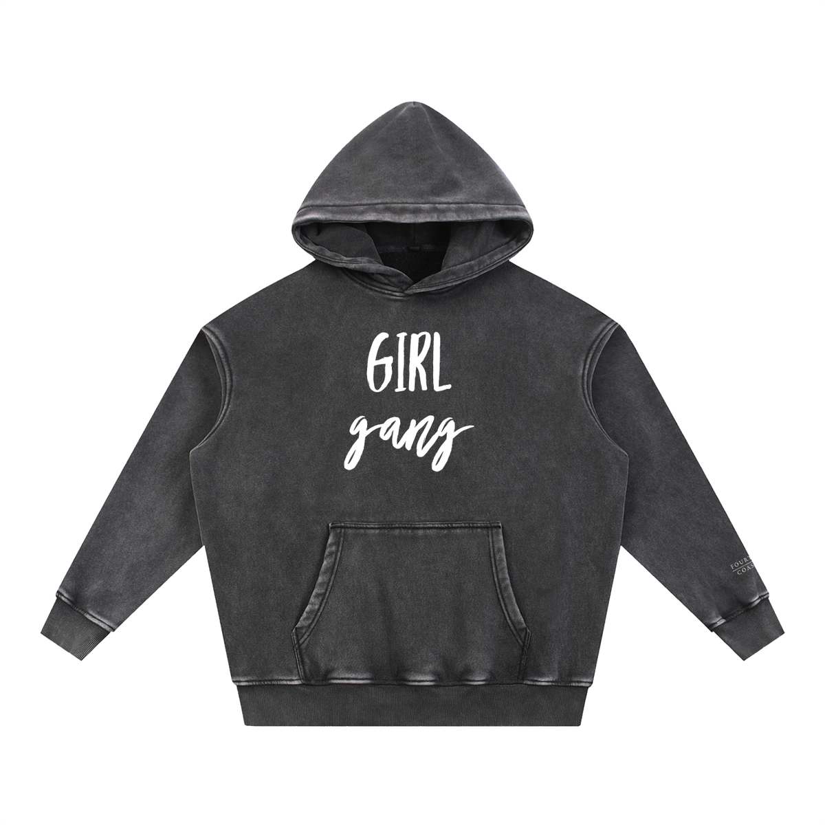 GIRL GANG Snow Wash Fleece Oversize Hoodie