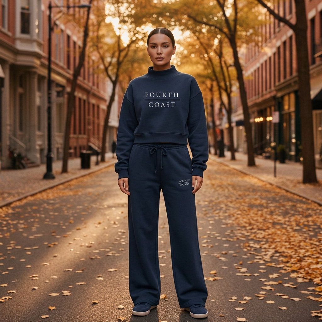 Essential Fleece Mock-Neck Crew Sweatshirt
