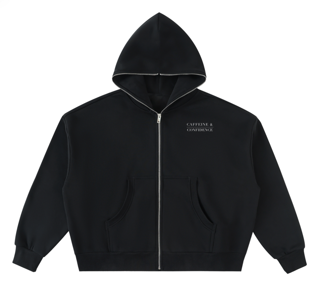 C&C Fleeced Full-Zip Boxy Hoodie