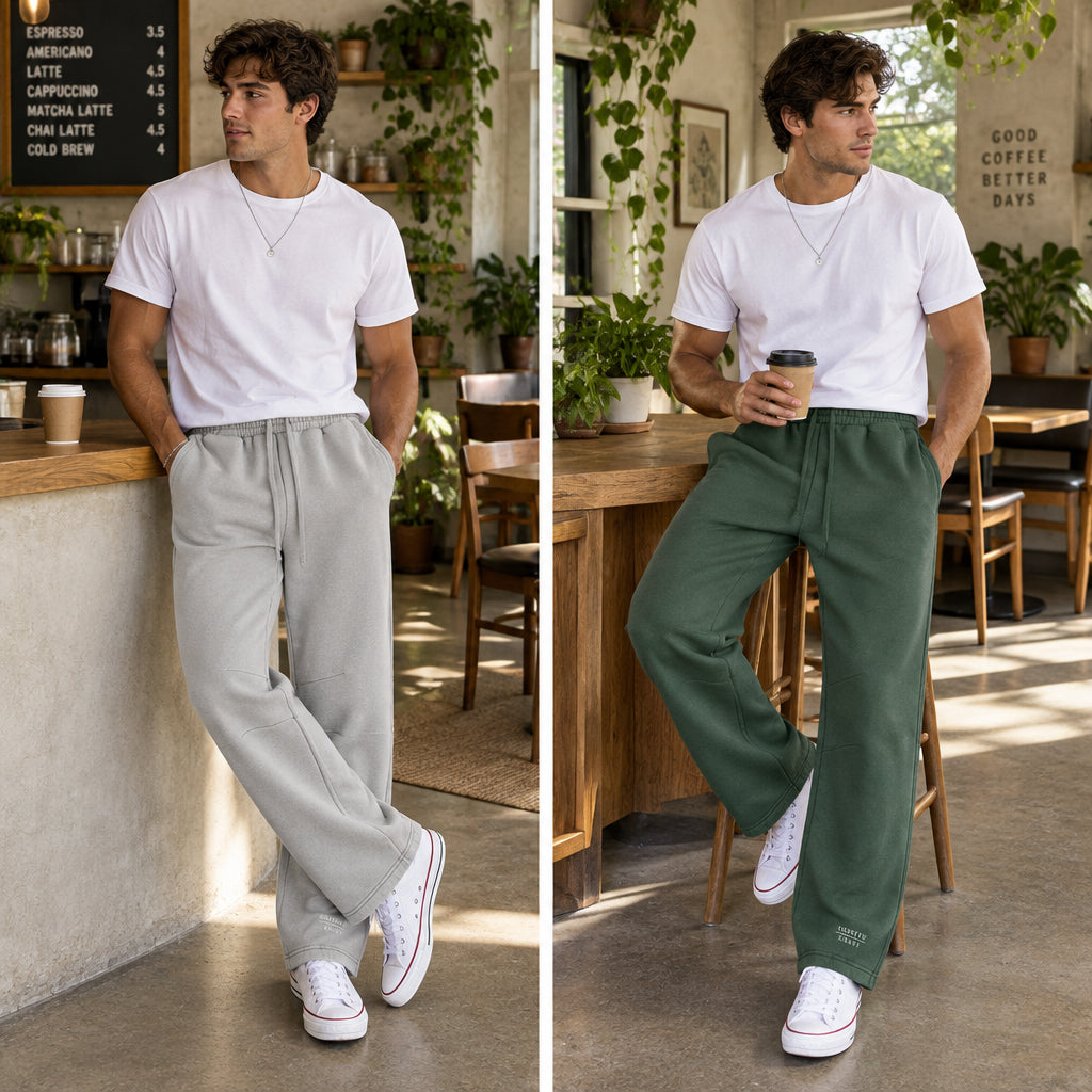 Unisex Vintage Wash Barrel Leg Fleece Sweatpants