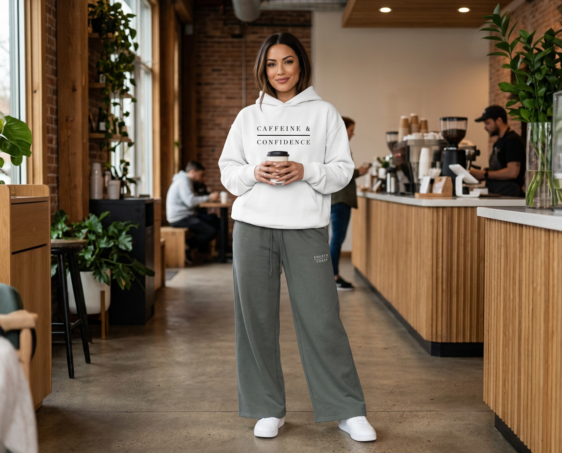 Caffeine & Confidence Lg | Essential Heavyweight Hoodie