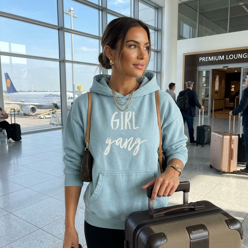 GIRL GANG Snow Wash Fleece Oversize Hoodie