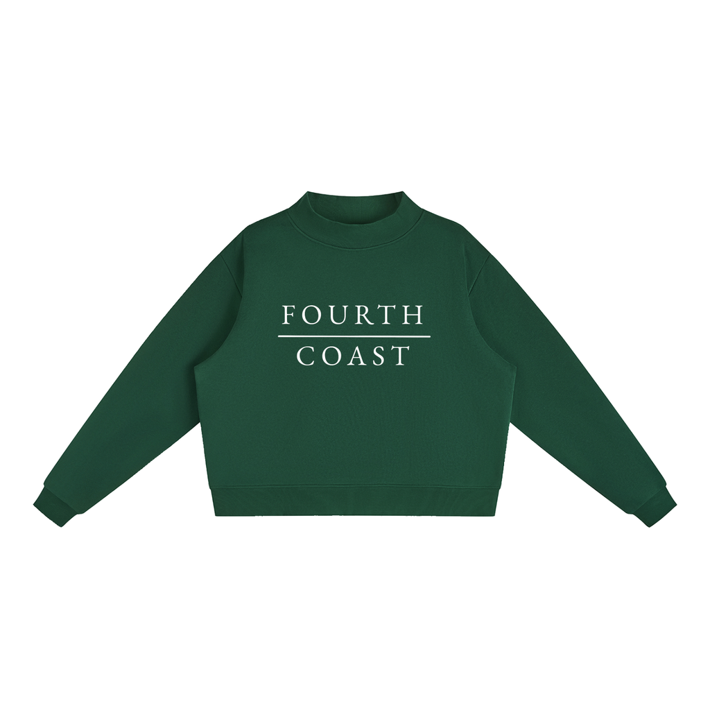 Essential Fleece Mock-Neck Crew Sweatshirt