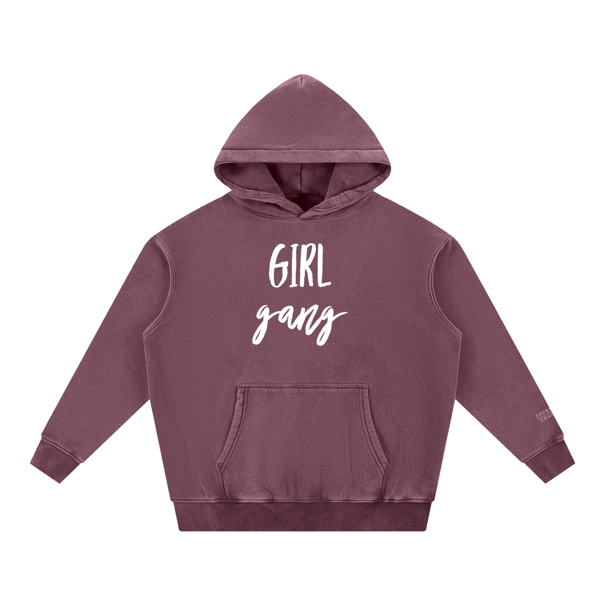 GIRL GANG Snow Wash Fleece Oversize Hoodie