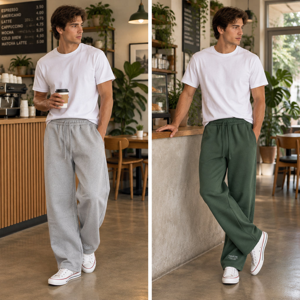 Unisex Vintage Wash Barrel Leg Fleece Sweatpants